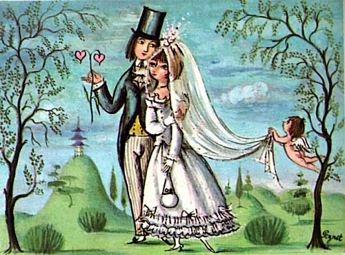 The Lovers Wed by Raymond Peynet